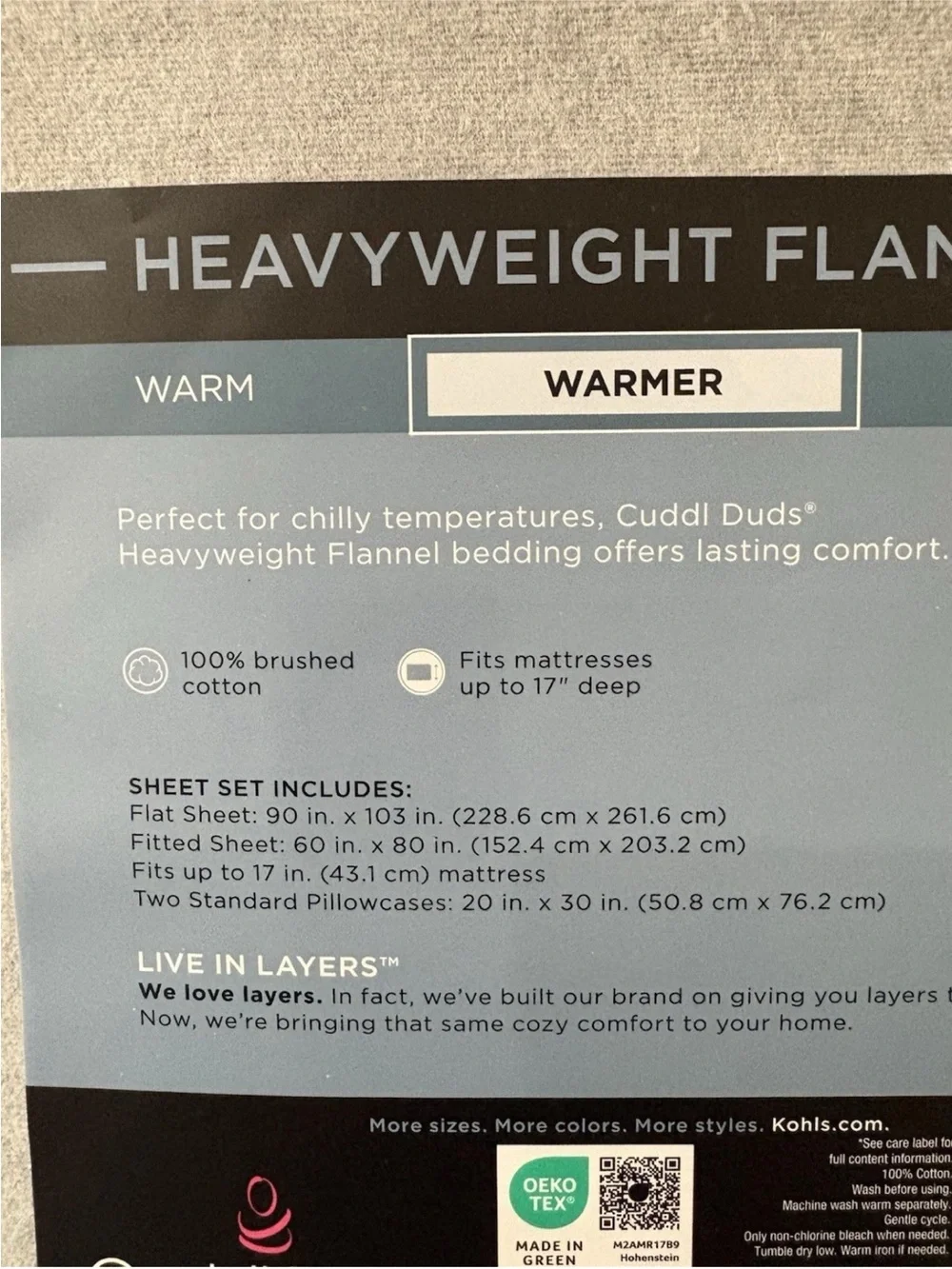 New Cuddl Duds Queen Size 4 Pc Heavyweight Flannel Sheet Set Soft Heather Gray